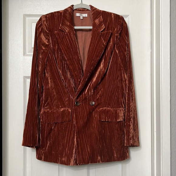 Wayf Jackets & Blazers - WAYF Presley Velvet Blazer in Rust